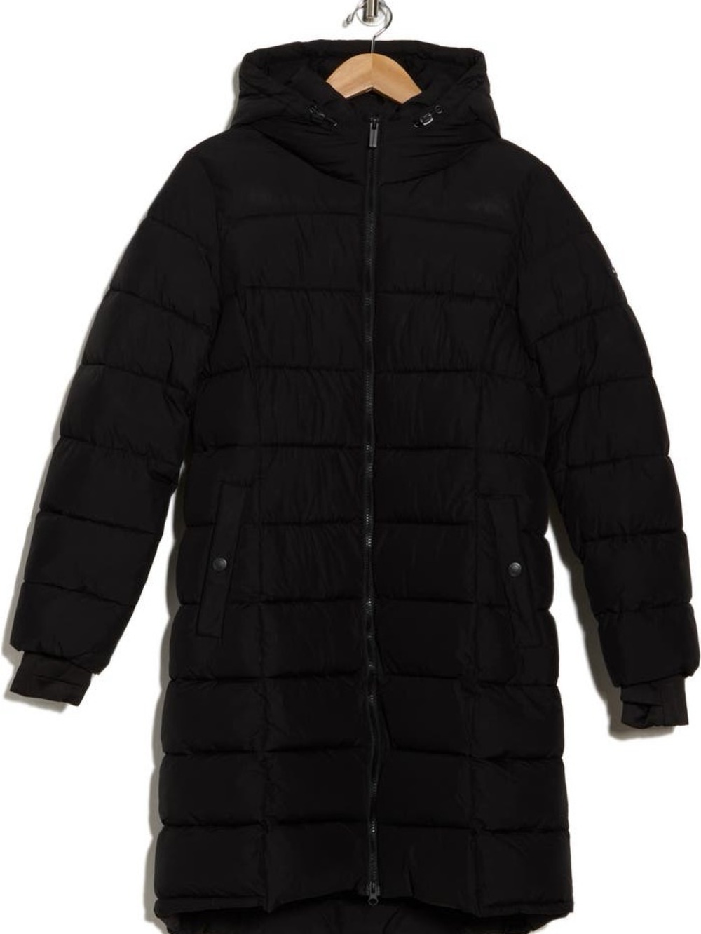BCBG women’s Black Hooded Puffer Coat
